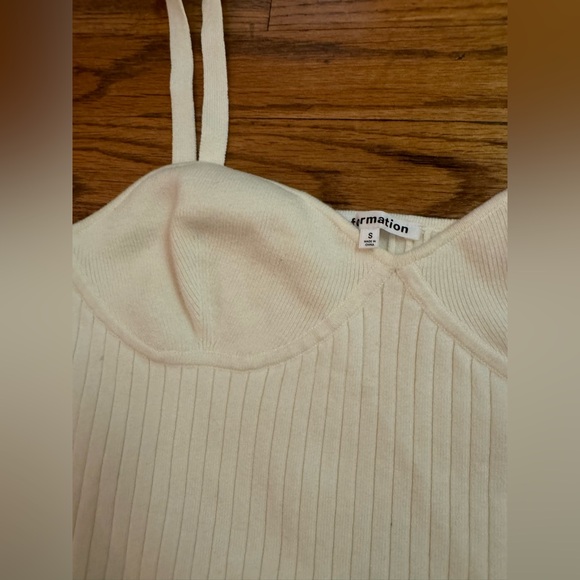 Reformation Silvana tank white cream ribbed sweater size small like new - Picture 4 of 8